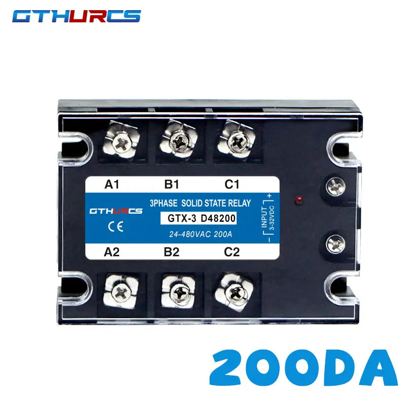 3-SSR DC-AC 10A 25A 40A 60A 80A 100A 120A 200A Three Phase Solid State Relay module 3-32V DC Control 24-480V AC 10DA 25DA 40DA