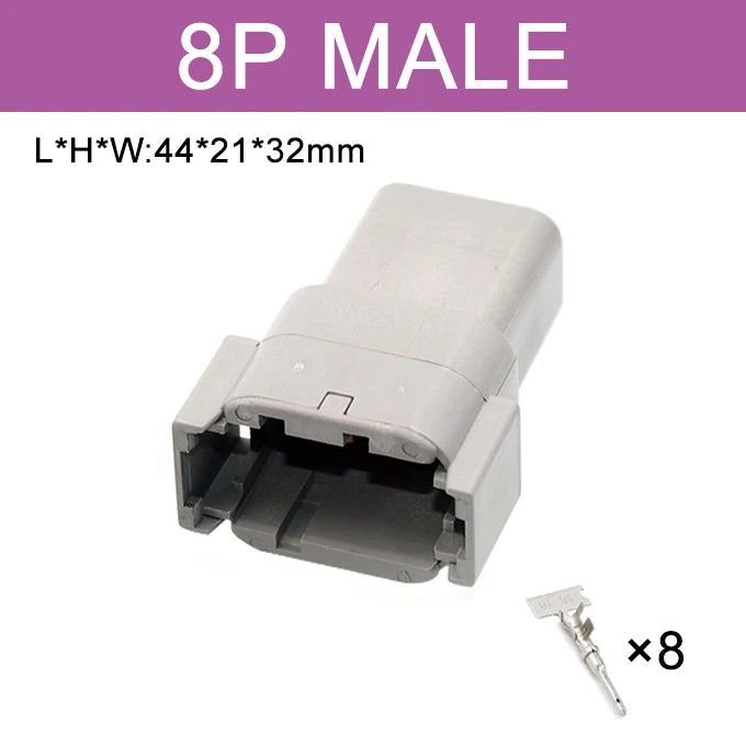 Deutsch Connector DTM Waterproof Automobile Connector With Terminal Male Female Plug&Socket DTM04-2/3/4/6/8/12P DTM06