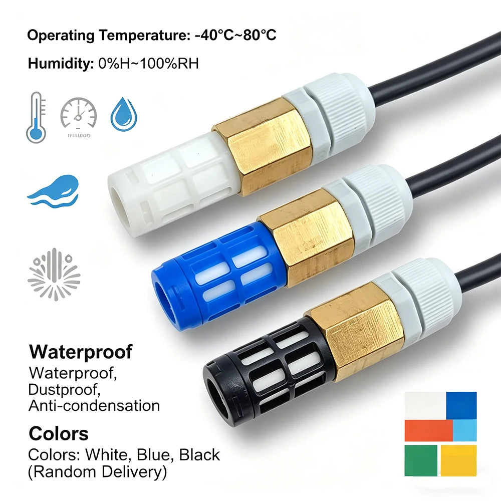 1PCS SHT40 SHT30 SHT20 SHTC3 SHT41 SHT45 SHT35 SHT31 Temperature Humidity Sensor PE Coppper I2C Probe with IIC Interface