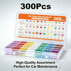 Car Blade Fuse 300/180/120pcs,Standard & Mini Fuses with Storage Box for Truck Motorcycle Boat RV 5A 10A 15A 20A 25A 30A 35A 40A