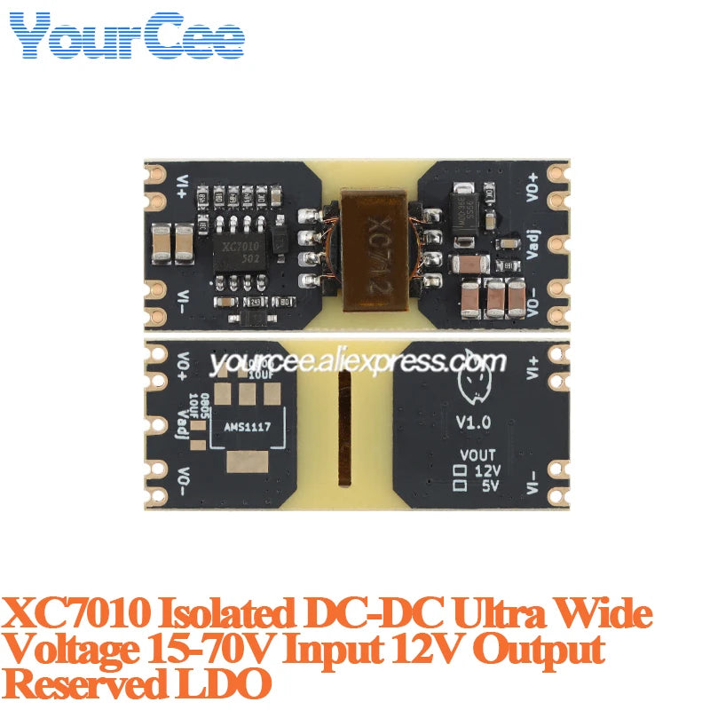 10pcs/1pc XC5015 JW3510 XC7010 Isolated Power Supply Module DC-DC Wide Voltage 9-42V to 5V 12V ±5V ±12V Output Reserved LDO