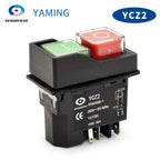 YCZ2 Electromagnetic Switch 4/5 Pin 110V/220V Momentary(Reset) On Off Red/green Push Button Emergency Stop Replace KJD17