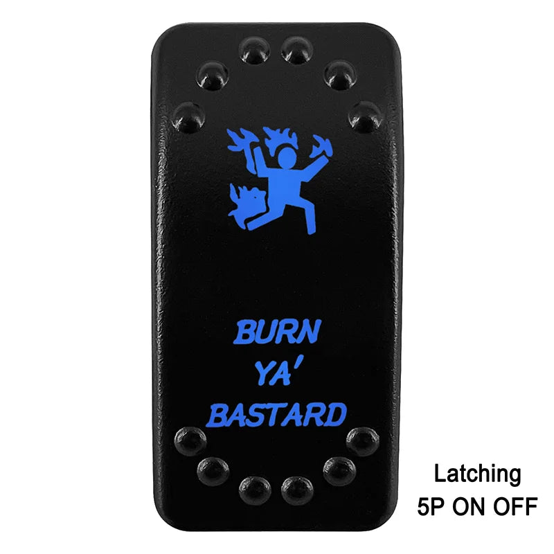 Waterproof Rocker Switch with Blue LED | 12V/24V Latching & Momentary (SPST/ DPDT) | for Marine, UTV, ATV, RZR, Automotive