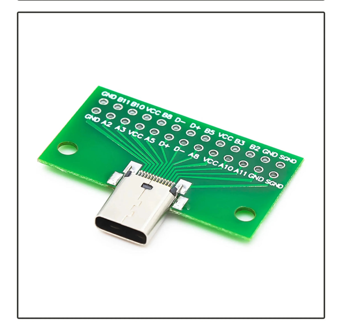 1PCS Type-C Revolution Female Test Board Adapter Plate with Pin Row 24P Male Seat Resistance Card USB3.1 Data Line Adapter