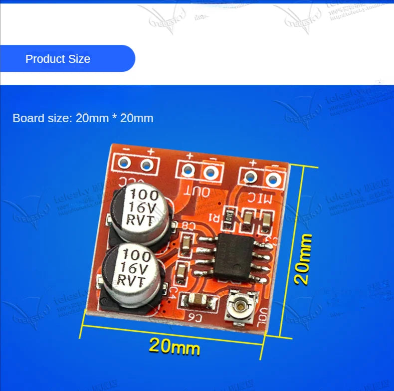 LM386 electret microphone amplifier board / microphone amplifier / without potentiometer DC4-12V