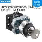 XB2 Series Metal Button Switch Self Reset Small Mushroom Head Middle Seat Emergency Stop 22mm Knob Key Start Inching Power on