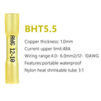10-1000pcs Waterproof Heat Shrink Butt Wire Connectors AWG 24-10 0.3-6.0mm2 Insulated Electrical Wire Cable Crimp Terminals