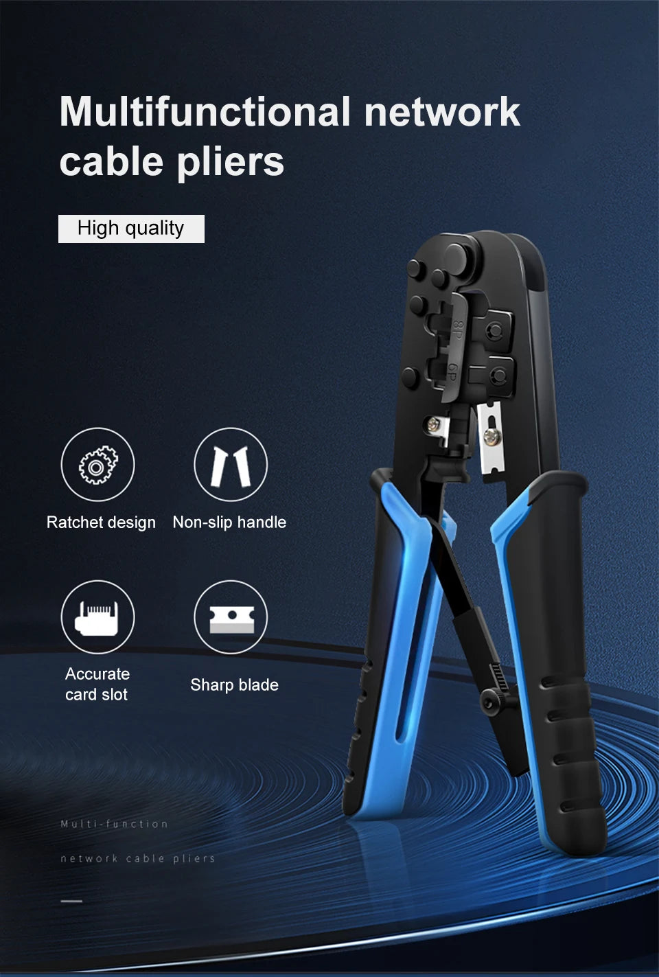 RJ45 Crimper RJ11  Tool Ethernet Network LAN Cable  Cutter Stripper Plier for 6P 8P RJ11 RJ12 Network Plier
