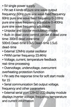 5V DC-AC Pure Sine Wave Inverter SPWM Driver Board EGS002 12Mhz Crystal Oscillator EG8010 + IR2113 Driving Module LCD