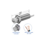 GTRIC M18 Capacitive Proximity Sensor DC 10-30V 3-Wire NPN PNP NO NC Flush Non-Flush Non-Metal Detection Switch with 2m Cable
