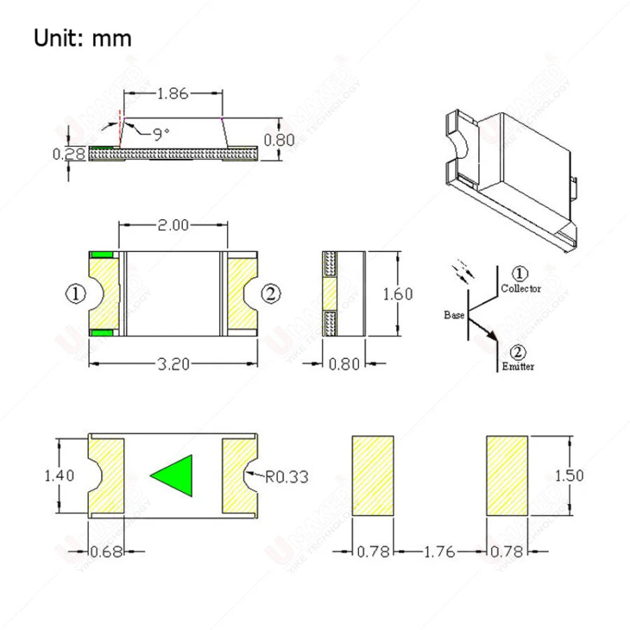 1000pcs 0603 0805 1206 IR SMD Chip 850nm 940nm Emitter Receiver Infrared Transmitter Phototransistor Photodiode Invisible DIY