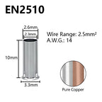 Pure Copper Non-Insulated Cord End Terminals Kit EN0508 EN1008 EN4009 Naked Wire Ferrules Crimp Terminals Wire Connector