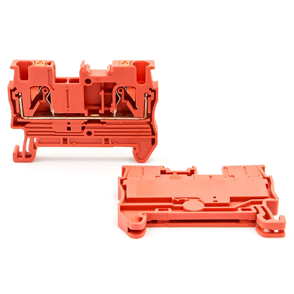 100Pcs DIN Rail Terminal Block PT2.5 2.5mm² Push-in Quick Wiring with Spring Cage Compact Industrial Electrical Connector