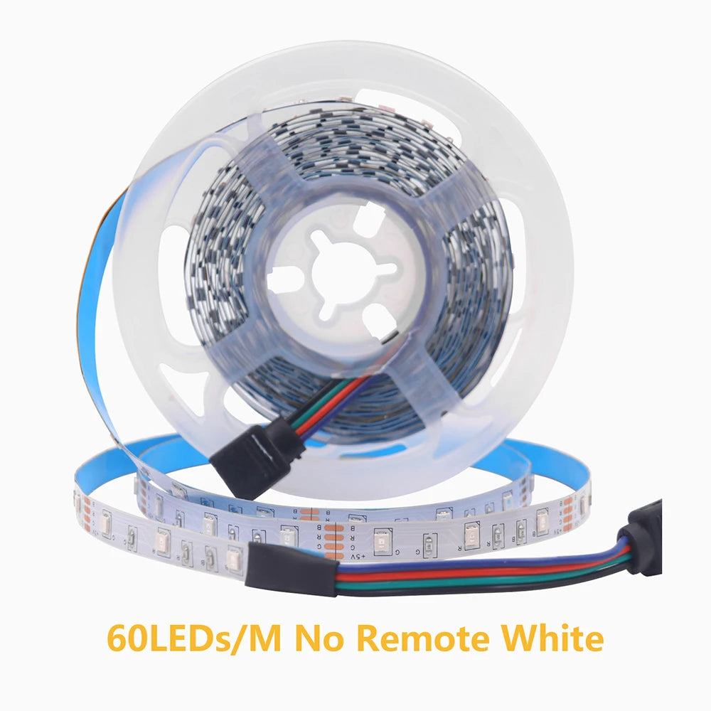 DC 5V 5050 RGB Strip LED Light Battery Powed Waterproof Ribbon Tape Stable Led Strips Indoor Outdoor Decoration Remote Control