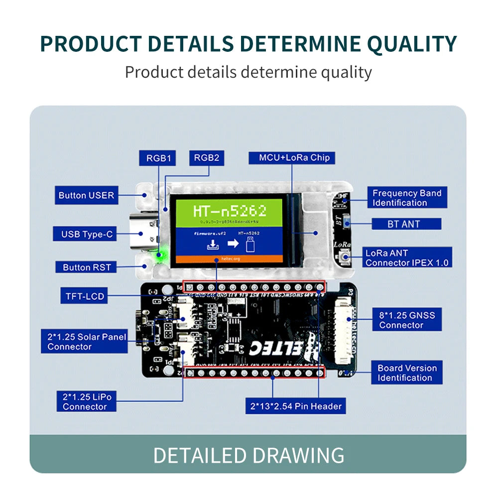 New Meshtastic Tracker T114 V2 Nordic NRF52840 SX1262 LoRaWAN LoRa Arduino Positioning Devboard Low Power BLE WiFi