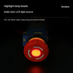 Emergency Stop Push Button Switch with Light 22mm Button Mushroom Head Self Locking Latching Power Switch Knob Switch Red AC220V