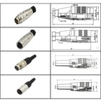 Waterproof M16 Circular Aviation Plug IP67 Metal Connector 3 4 5 6 7 8 12 14 Pin Male Female Socket C091 J09 Cable Connector