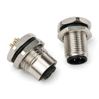 M12 PCB Sensor Connector 4/5/8/12 Pin Male Female Waterproof Circular Socket Front Mount Threaded Nut Flange for Electronics