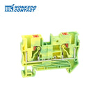 PT6-PE Push-in 6mm² Ground Din Rail Terminal Block Feed-Through Protective Earth Strip Plug Wire Electrical Connector PT 6-PE