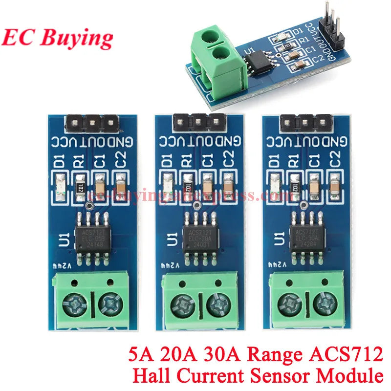 10Pcs/1pc ACS712 ACS758 Hall Current Sensor Module Detector 5A 20A 30A 50A 100A 150A 200A Range Detection Board For Arduino DIY