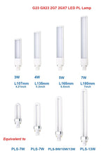 4pcs LED PL G23 GX23 3W4W5W7W Bulb Horizontal Side Plug Ceil CFL PL-S 7W 9W 13W Read Table Desk Lamp Replacement,Remove Ballast
