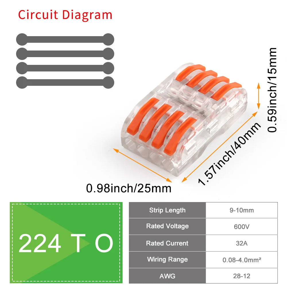 10/50Pcs Mini Fast Wiring Cable Connectors Lever 28-12 AWG Universal Lever Wire Nut Electrical Connectors Push-in Home Terminal