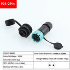 P23 quick connection waterproof connector IP68 waterproof connector male and female aviation plug LED adapter cable connection