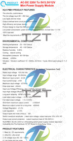 GREATZT HLK-PM01 HLK-PM03 HLK-PM12 AC-DC 220V to 5V/3.3V/12V Mini Power Supply Module Intelligent Household Switch HLK-5M05