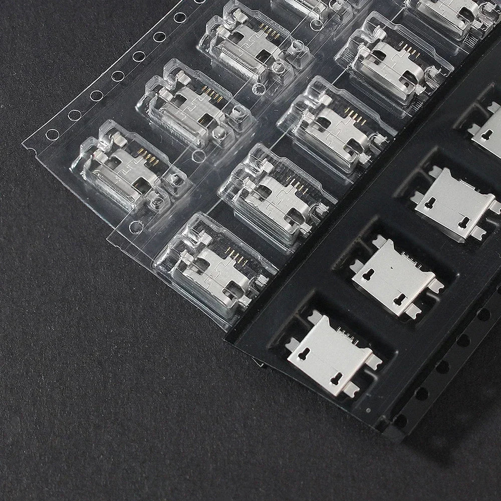 60pcs Socket Connector 5Pin Micro USB Socket Connectors Assortment Set 12 Models SMD DIP Electronics Kit