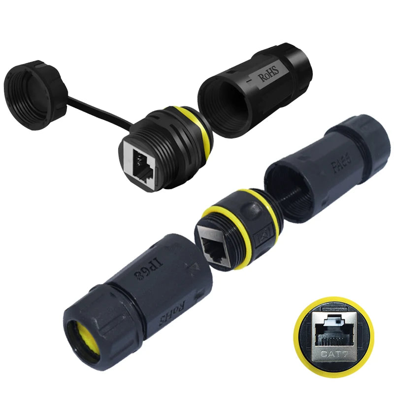 RJ45 Connectors Tool Free CAT6A, CAT7 Field Termination Plug Shielded RJ45 Modular Plugs for 2000MHz 40G