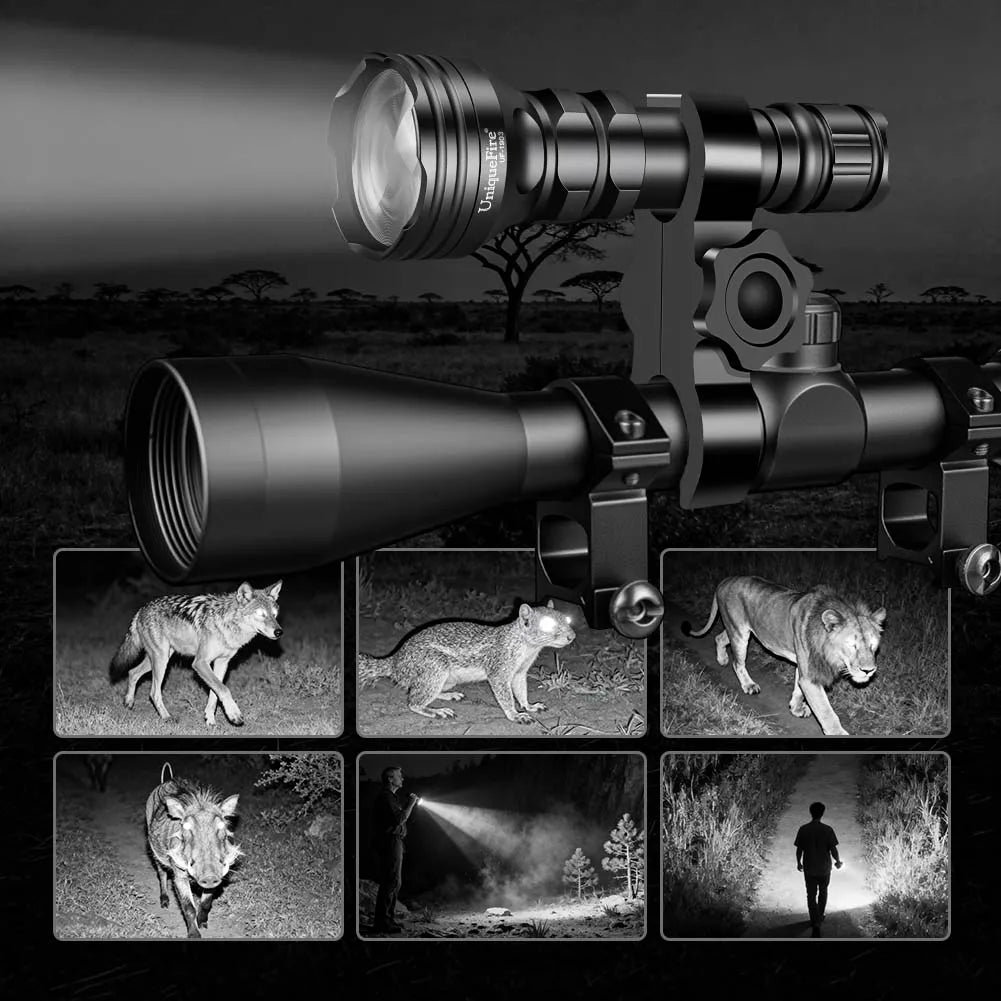 UniqueFire 1903 IR940nm IR850nm LED Infrared Flashlight 3 Modes Adjustable Zoomable Torch for Coyote Hog Predator Hunting