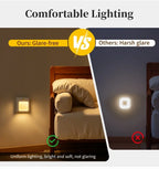 LED Motion Sensor Plug-In Night Light Warm/Cool White Dimmable 5 Brightness Levels for Hallway Stairway Bedroom 100-240V
