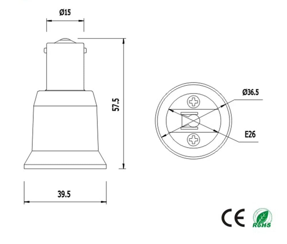 4pcs BA15S To E26/E27 Light Socket Adapter 1156 To E26/E27 Standard Edison Bulb Holder Converter, CE Rohs