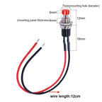 12pcs 7mm 3V-6V-12V-24V-230V/1A Prewired Mini Momentary Push Button,SPST Nomal Open ON/Off 2 Pin Round Button for Model Railway