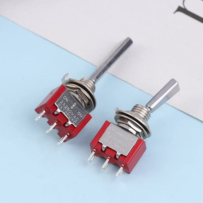 Toggle Switch 3Pin 3/2 Position Self-locking/Self-resetting ON OFF ON DPDT SPST DPST 5A 125VAC 2A 250VAC Latching Flat Handle