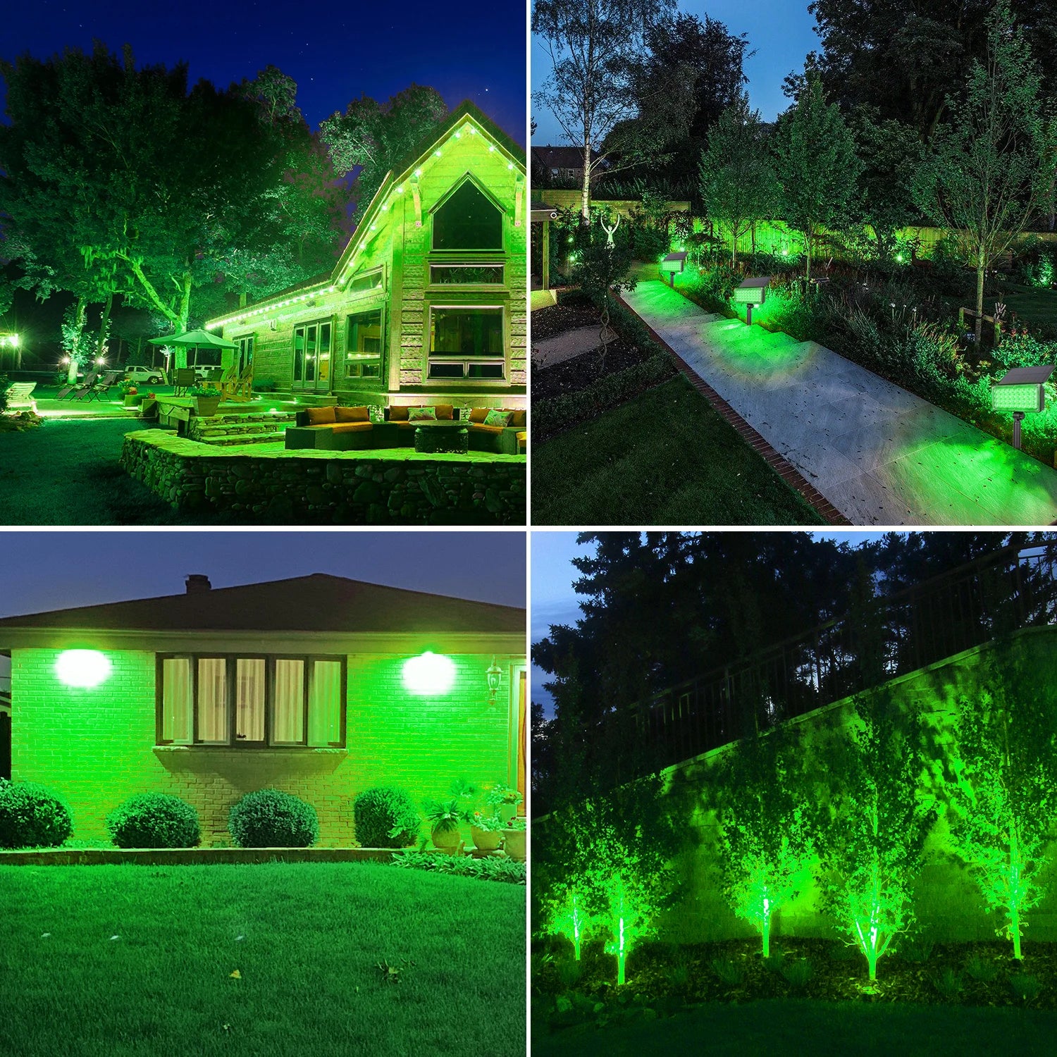 4pcs Solar Spotlight Outdoor Garden Wall Lamp for Tree Street Decor IP65 Waterproof LED Green Landscape Countyard Solar Light