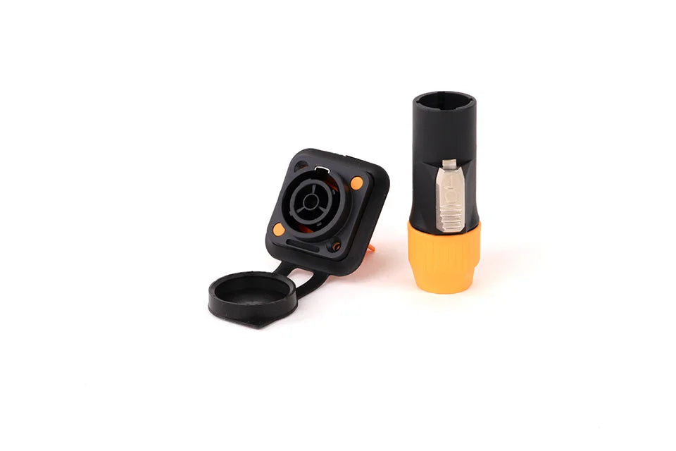 2pcs 3Pins Waterproof IP65 Grade Locking Powercon Male Plug Jack Female Chassis Socket Cable Wire Connector