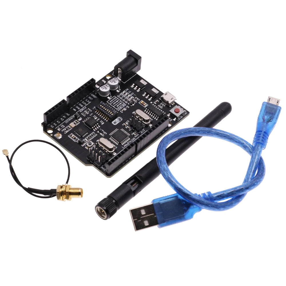 For UNO R3 + WiFi ATmega328P+ESP8266 (32Mb memory) USB-TTL CH340G For Arduino Uno NodeMCU WeMos ESP8266 One New Arrival