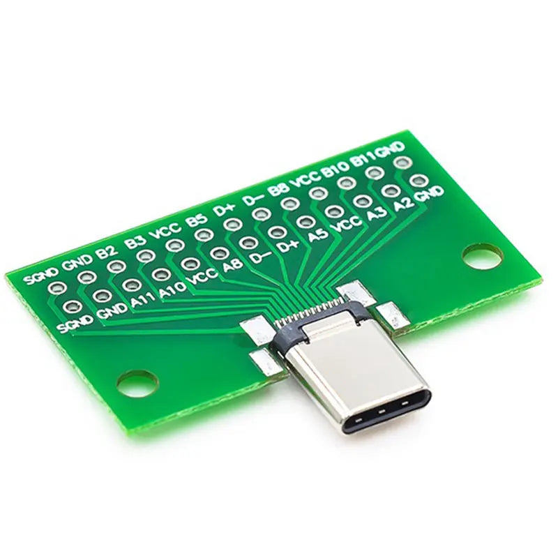 Type-C Male to Female USB 3.1 Test PCB Board Adapter Type C 24P 2.54mm Connector Socket For Data Line Wire Cable Transfer