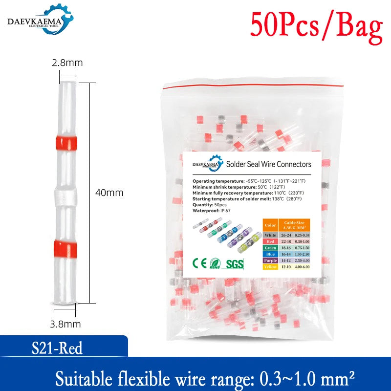 Waterproof Solder Heat Shrink Butt Connector AWG26-10 Insulated Wire Terminals for Auto Marine Boat Car Electrical Wiring Repair