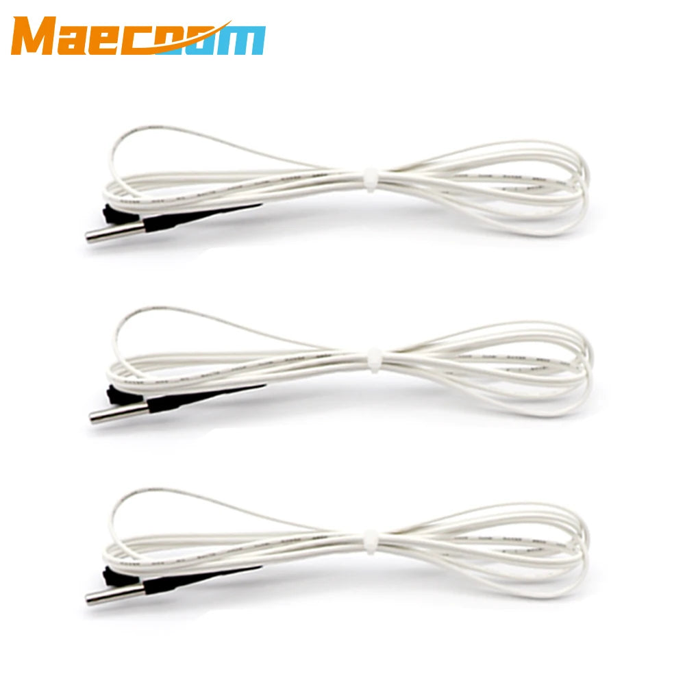 2/5pcs 1M/2M NTC 100K Ohm B3950 Thermistor 3x15mm Cartridge Sensor High Temperature for 3D V6 Upgraded Heater Block 3D Printer