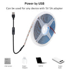 5V 2835 LED Strip Light USB 60Leds/m Flexible Fita Led Tape With Switch White Warm White Waterproof LED Lights for Room Decor