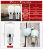 2pcs/lot 3W E14 LED Fridge Light Bulb Refrigerator Corn bulb AC 220V LED Lamp White/Warm white SMD2835 Replace Halogen Light