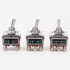 High Current Rocker Switch 2/3/4/6/8/9/12Pin Self Reset/Self-locking Toggle Switch Copper Pin 32A 250VAC Power Button Switch