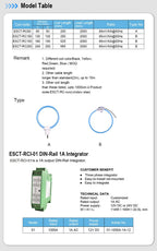 ESCT-RCI-01 + 3pcsESCT-RC60/100/150/200 Integrator+Rogowski Coil