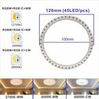 6812 RGBW WW CW LED Ring Individually Addressable RGBW Light Ring SMD 5050 RGBW Led Modules Light 8/16/24/35/45Leds LED Pixel 5V