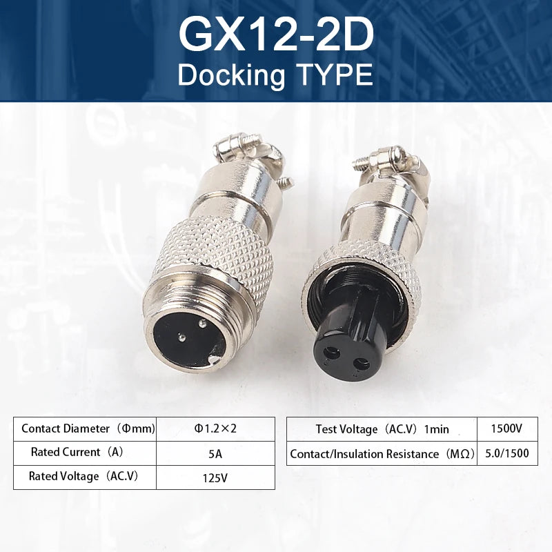 GX12 Butt Type 2/3/4/5/6/7 Pin Male&Female Docking Aviator Aviation Plug Socket Circular Connector