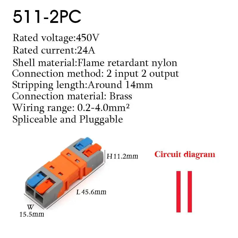 10PCS Electrical Quick Terminal Blocks Lever Universal Compact Cable LED Wire Connectors 1/2/3/4/8/10 Pins Plugable Spliceable