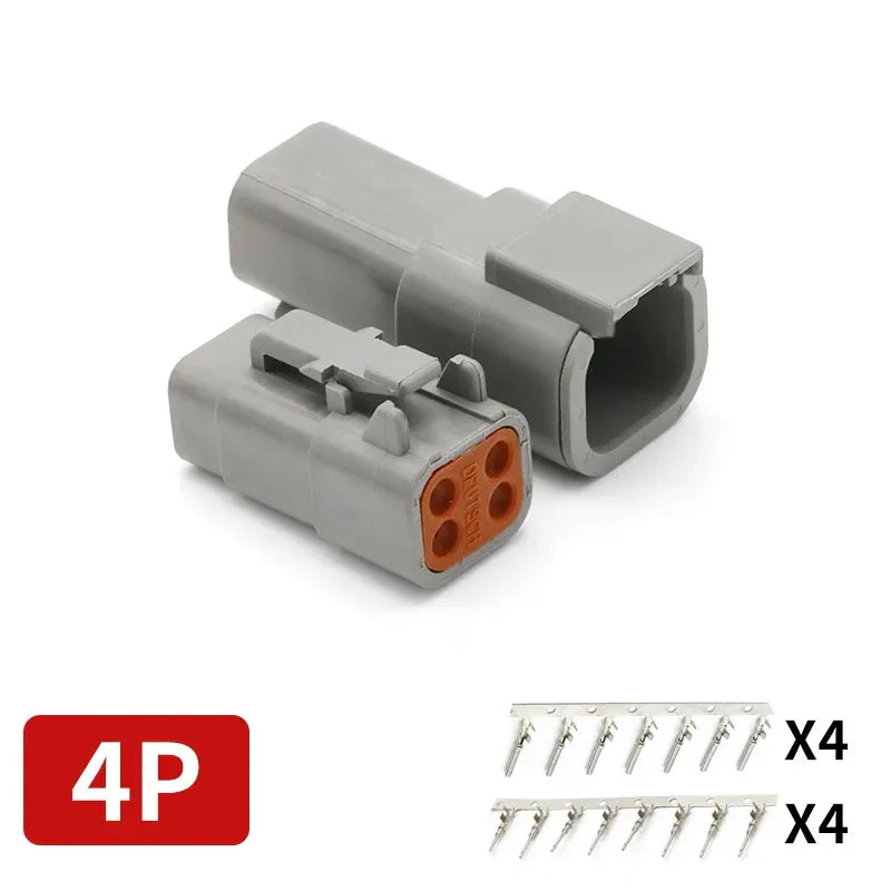 2/3/4/6/8/12Pin Deutsch Type DT Connector Plug-In With Fixed Flange DTM/DTP Waterproof Wire Automotive Connector