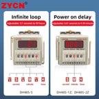 DH48S-S Time Delay Relay Switch DC24V 12V 0.1S-99H Digital LED Programmable With Base Timer Relay SPDT AC220V With Transformer